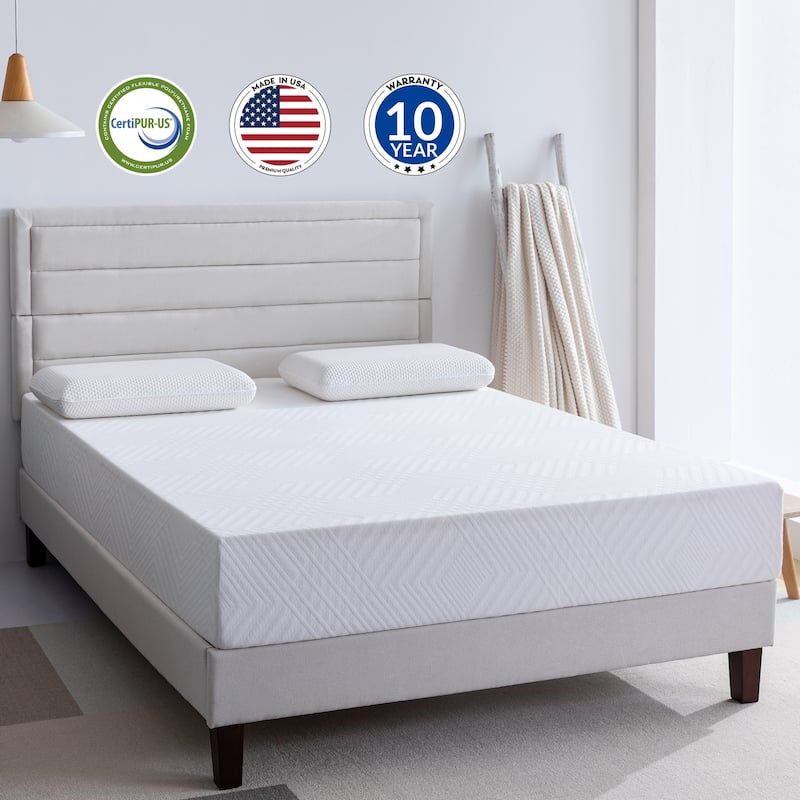 10" Green Tea Gel Memory Foam Mattress, Memory Foam Twin XL Mattress